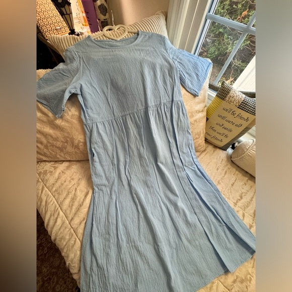 Dresses & Skirts - 124. Blue Cotton Blend Oversized‎ Babydoll Dress M
